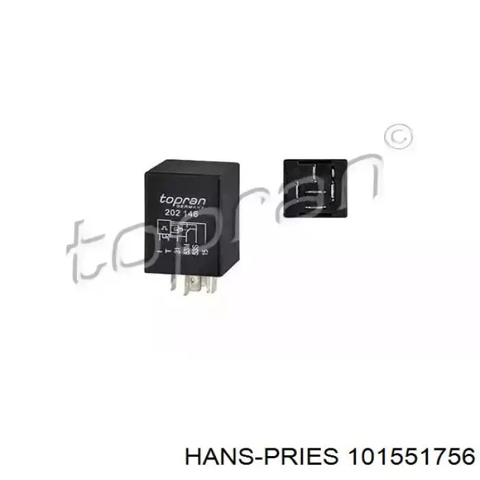 101 551 756 Hans Pries (Topran) реле-регулятор генератора (реле зарядки)