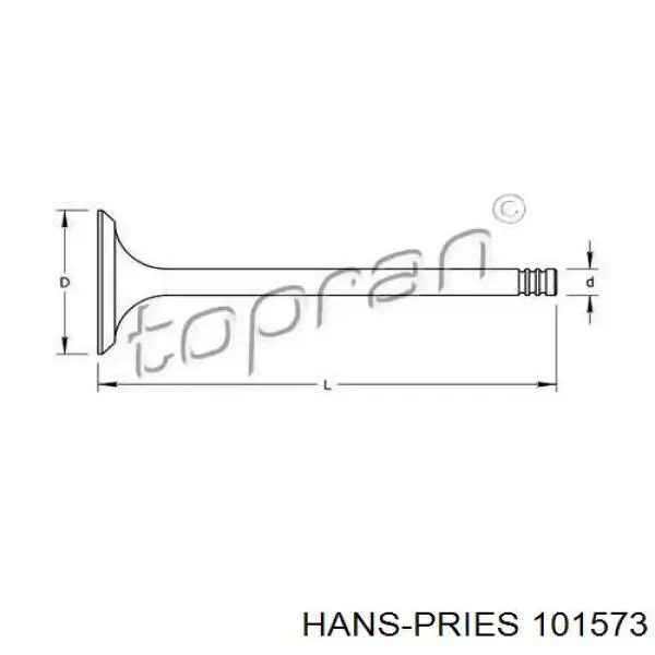 101573 Hans Pries (Topran) клапан выпускной