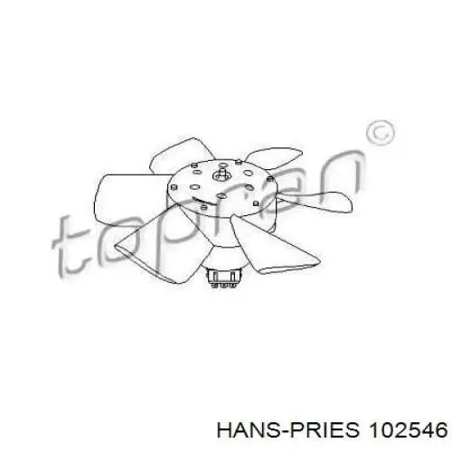 102546 Hans Pries (Topran) электровентилятор охлаждения в сборе (мотор+крыльчатка)