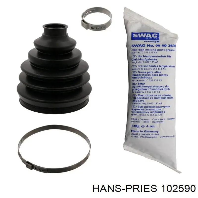 Купить 102590 Hans Pries (Topran) Пыльник гранаты внутренний, передней полуоси