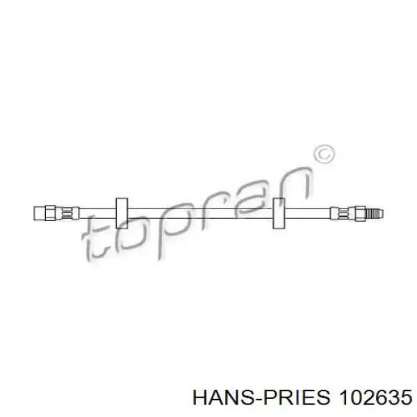 Шланг тормозной передний 102635 Hans Pries (Topran)