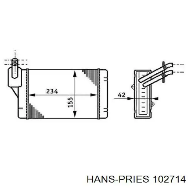 Нижний шлаг радиатора охлаждения 102714 Hans Pries (Topran)