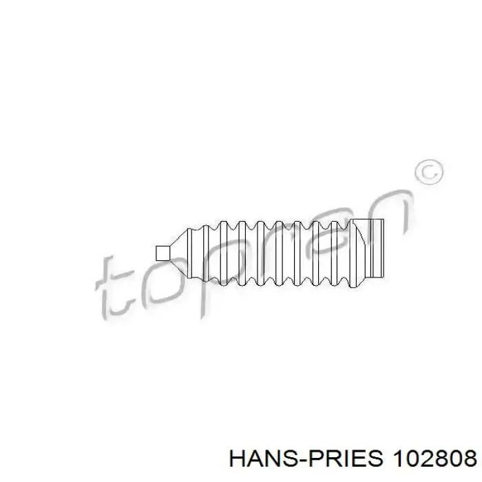 102808 Hans Pries (Topran) bota de proteção do mecanismo de direção (de cremalheira)