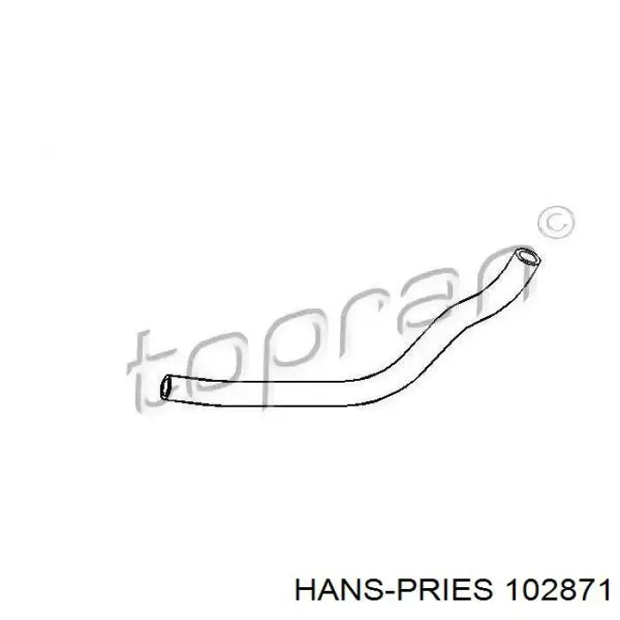 Шланг отопителя обратка 102871 Hans Pries (Topran)