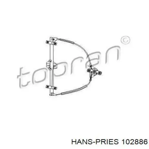 102886 Hans Pries (Topran) механизм стеклоподъемника двери передней левой