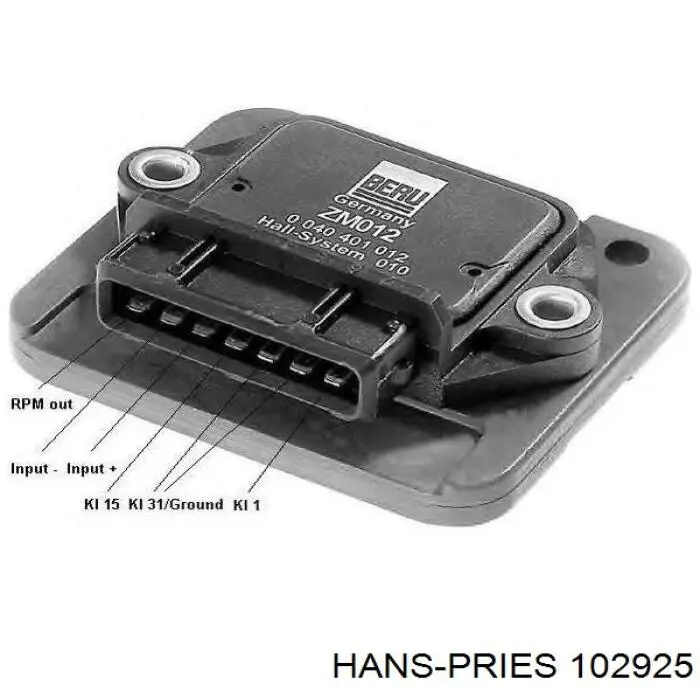 Модуль зажигания (коммутатор) Hans Pries (Topran) 102925 цена, от 14.18 USD