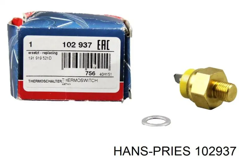 Датчик указателя температуры охлаждающей жидкости Hans Pries (Topran) 102937 цена, от 7.25 USD