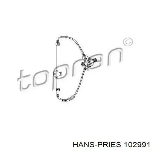 Mecanismo de elevalunas, puerta trasera izquierda 102991 Hans Pries (Topran)