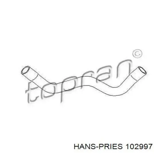 102997 Hans Pries (Topran) mangueira (cano derivado inferior do radiador de esfriamento)