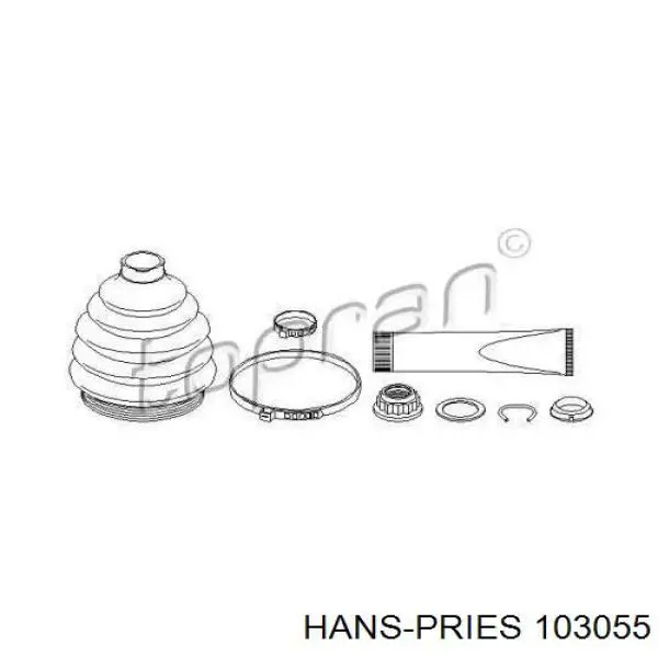 103055 Hans Pries (Topran) пыльник шруса передней полуоси наружный