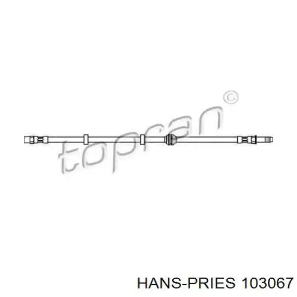 103067 Hans Pries (Topran) шланг тормозной передний