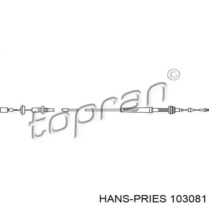 103081 Hans Pries (Topran) трос/тяга газа (акселератора)
