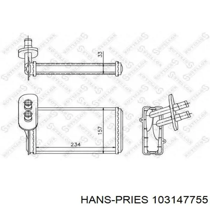 103147755 Hans Pries (Topran) радиатор печки