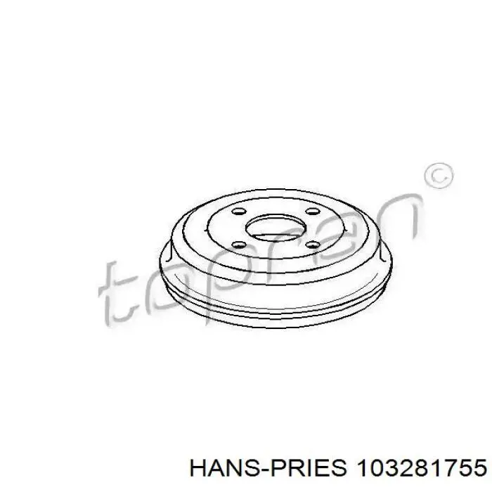 Барабан тормозной задний Hans Pries (Topran) 103281755 цена, от 36.50 USD