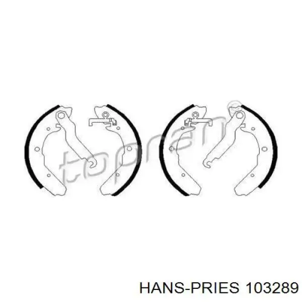 Задние барабанные колодки 103289 Hans Pries (Topran)