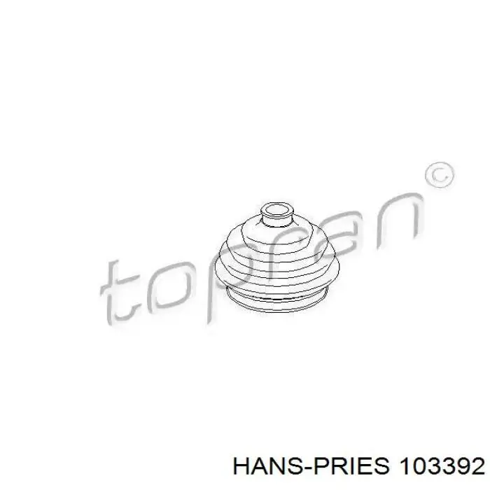 103392 Hans Pries (Topran) пыльник шруса передней полуоси наружный