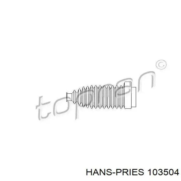 103504 Hans Pries (Topran) bota de proteção do mecanismo de direção (de cremalheira)