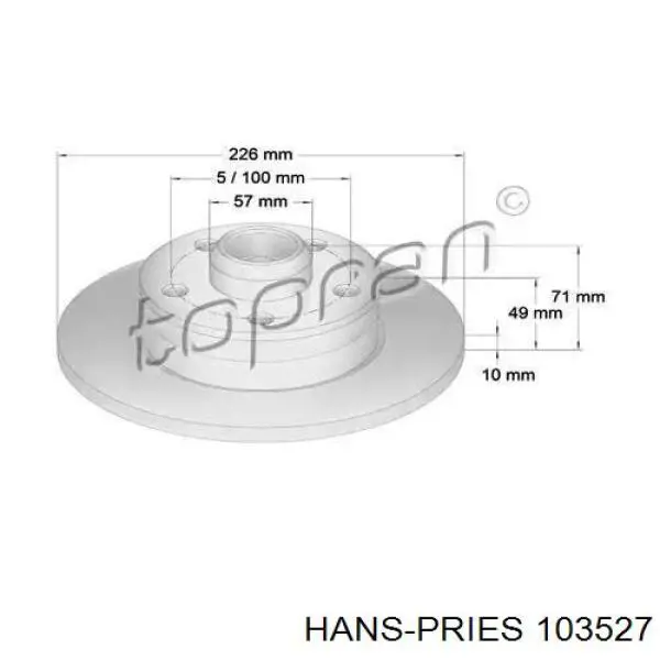 Тормозные диски 103527 Hans Pries (Topran)