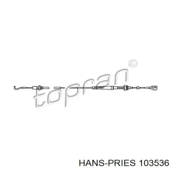 Трос газа 103536 Hans Pries (Topran)