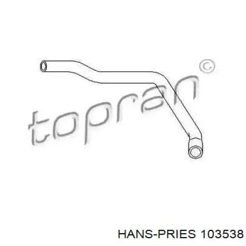 103538 Hans Pries (Topran) шланг радиатора отопителя (печки, подача)