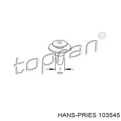 111 492 545 Hans Pries (Topran) пистон (клип крепления накладок порогов)
