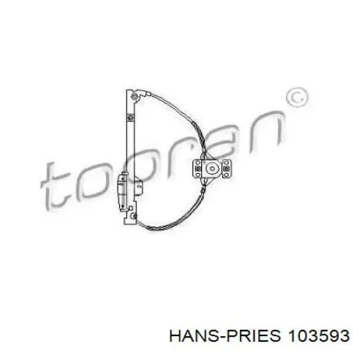 103593 Hans Pries (Topran) Механизм стеклоподъемника двери задней, левой