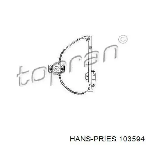 Механизм стеклоподъемника двери задней правой 103594 Hans Pries (Topran)