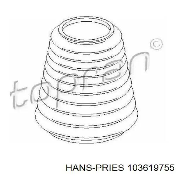 103 619 755 Hans Pries (Topran) пыльник амортизатора переднего