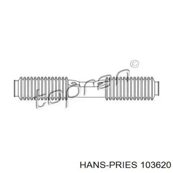 Пильник рульового механізму/рейки 103620 Hans Pries (Topran)