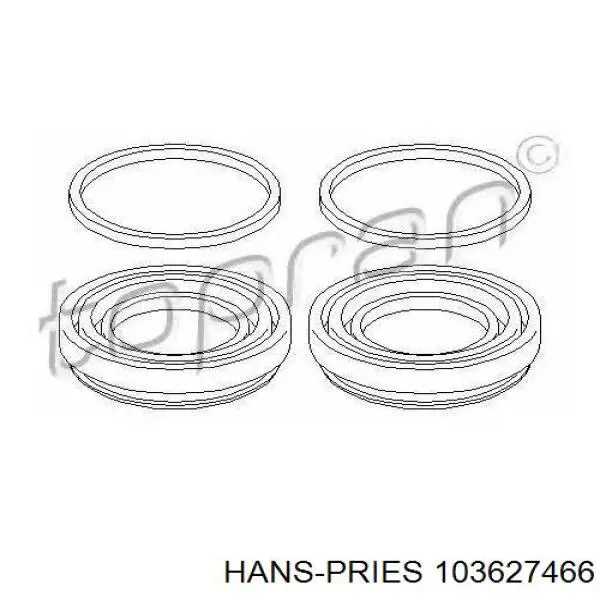 103 627 466 Hans Pries (Topran) ремкомплект суппорта тормозного переднего