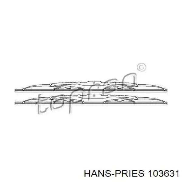 103631 Hans Pries (Topran) щетка-дворник лобового стекла, комплект из 2 шт.