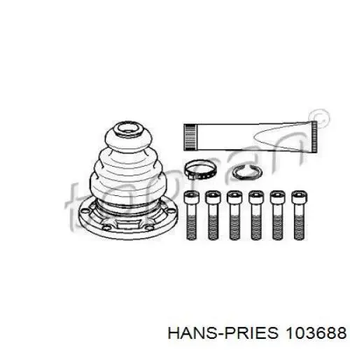 Пыльник ШРУСа внутренний 103688 Hans Pries (Topran)