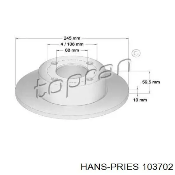 103 702 Hans Pries (Topran) тормозные диски