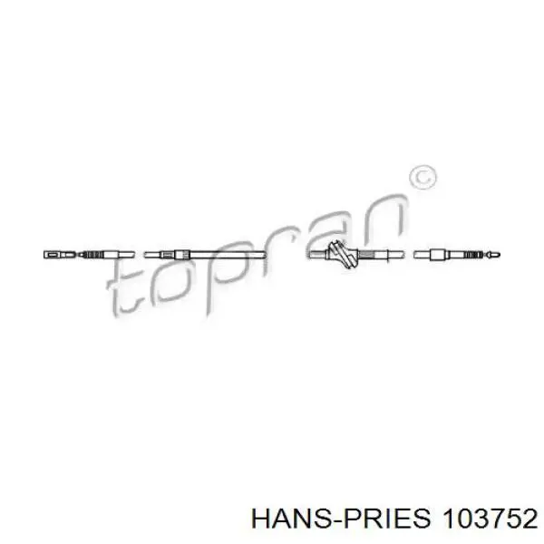 Задний трос ручника 103752 Hans Pries (Topran)