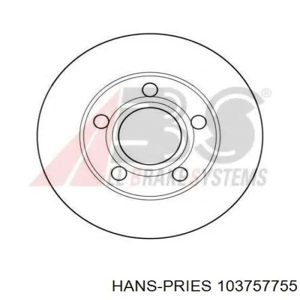 Задний тормозной диск Hans Pries (Topran) 103757755 цена, от 22.52 USD