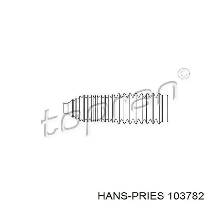 103782 Hans Pries (Topran) bota de proteção do mecanismo de direção (de cremalheira)