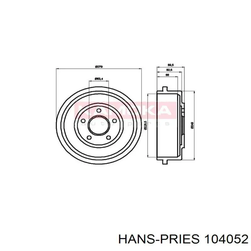 Задняя опора двигателя 104052 Hans Pries (Topran)