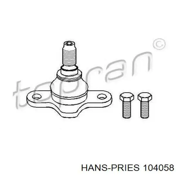 Верхняя шаровая опора Hans Pries (Topran) 104058 цена, от 11.21 USD