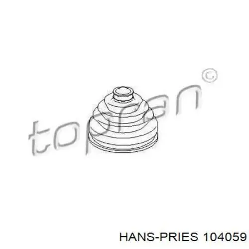 104059 Hans Pries (Topran) bota de proteção externa de junta homocinética do semieixo dianteiro
