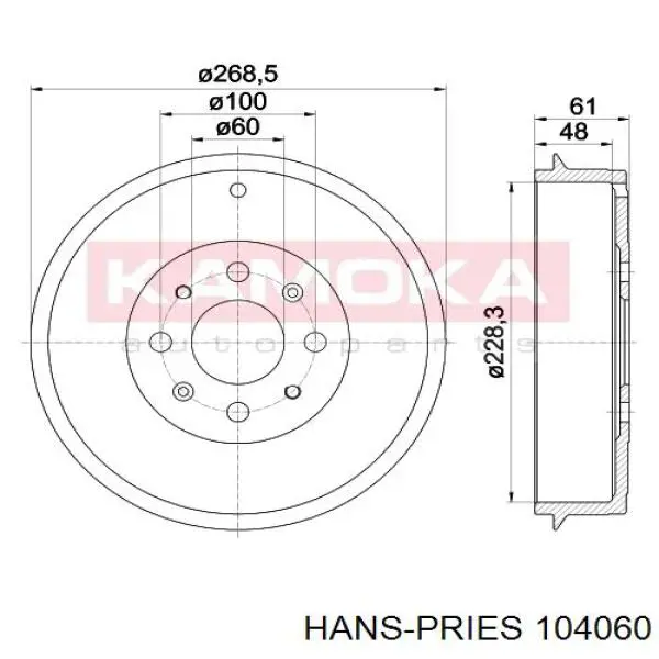 Отбойник рычага переднего верхнего 104060 Hans Pries (Topran)