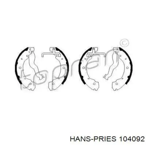 Задние барабанные колодки 104092 Hans Pries (Topran)