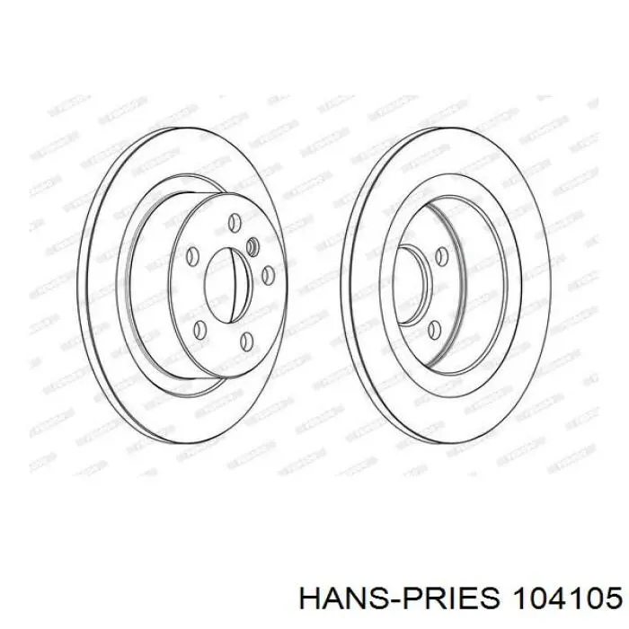 104105 Hans Pries (Topran) зеркальный элемент зеркала заднего вида правого