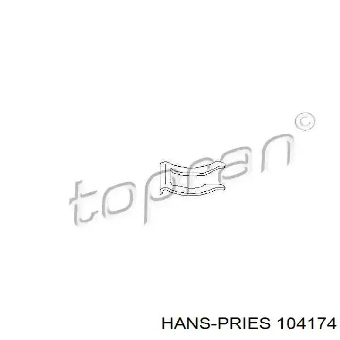 Ручка передньої двері зовнішня ліва 104174 Hans Pries (Topran)