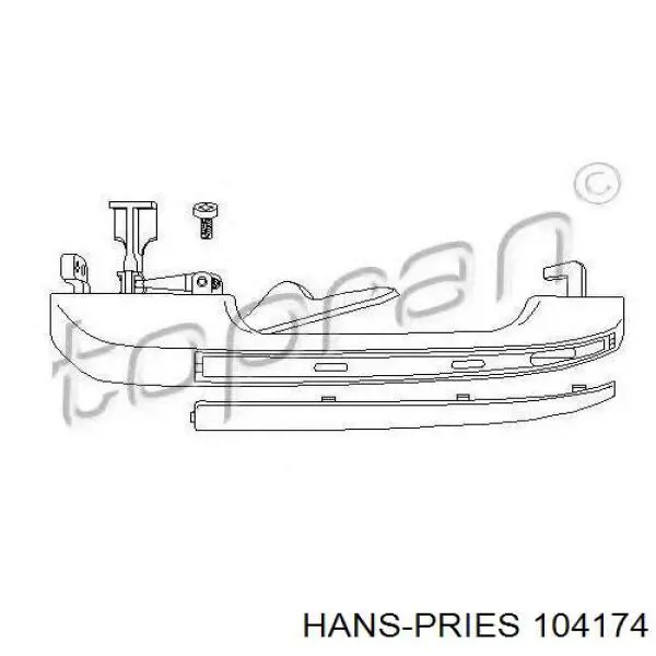Ручка двери передней наружная левая Hans Pries (Topran) 104174 цена, от 7.09 USD