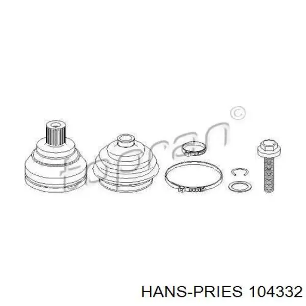 ШРУС наружный передний 104332 Hans Pries (Topran)