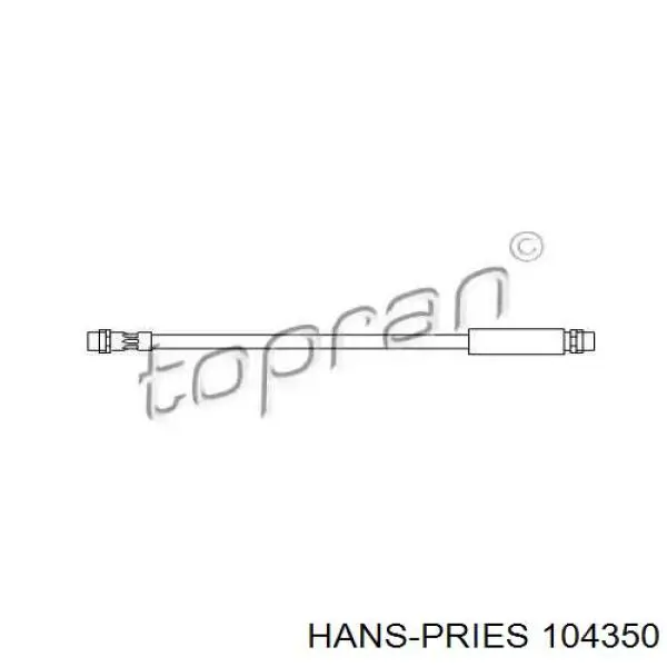 Шланг тормозной передний 104350 Hans Pries (Topran)