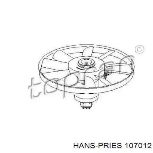 107 012 Hans Pries (Topran) электровентилятор охлаждения в сборе (мотор+крыльчатка)