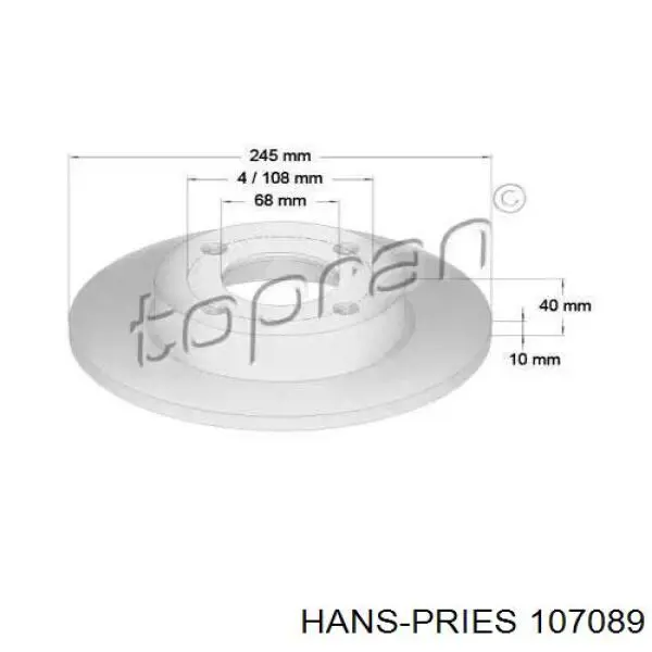 Тормозные диски 107089 Hans Pries (Topran)