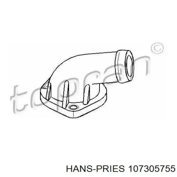 107 305 755 Hans Pries (Topran) фланец системы охлаждения (тройник)