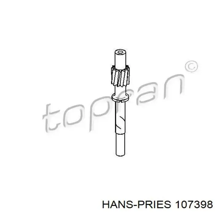 Шестерня спидометра ведомая 107398 Hans Pries (Topran)